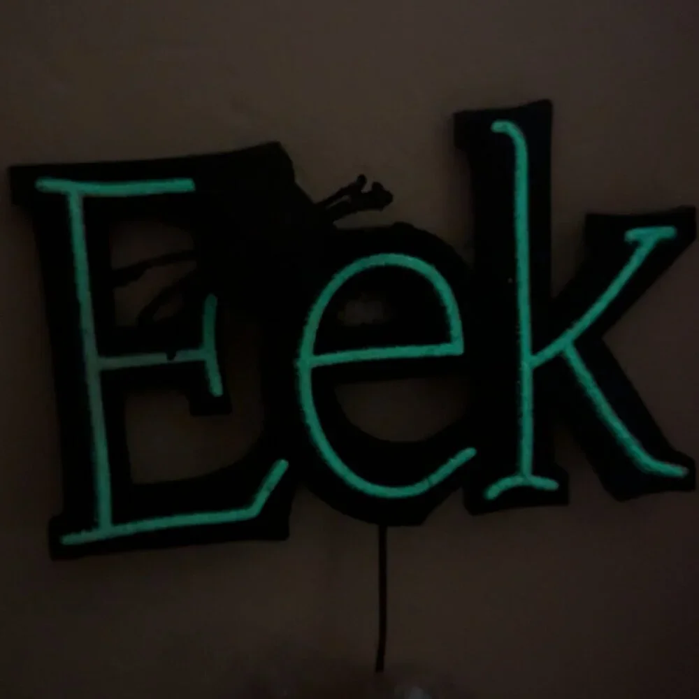 NWT Eek Spider Glow in the Dark Floral Pick Ashland Halloween Decor Goth GITD